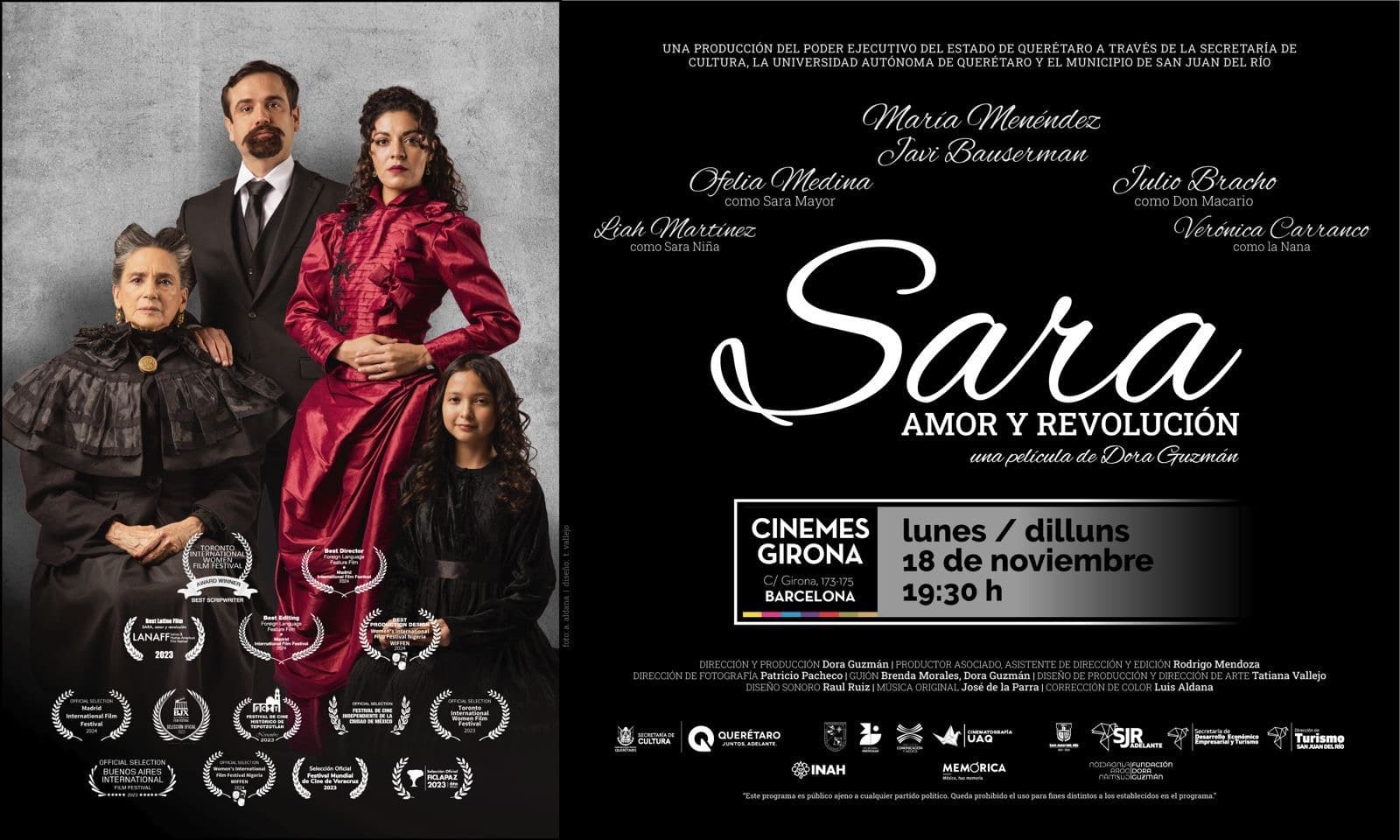 La película queretana “Sara, amor y revolución” cruzará el Atlántico y se proyectará en España