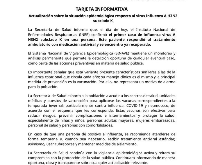 🦠🇲🇽⚠️ Confirman primer caso de influenza&hellip;