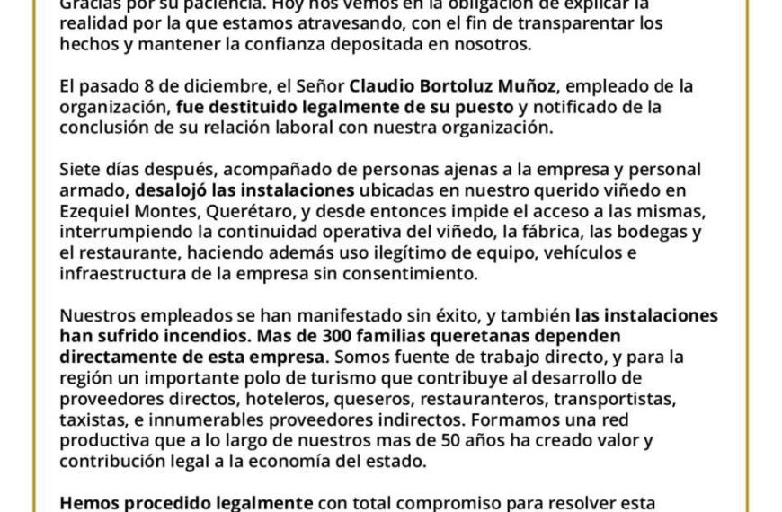 🚨🍇 Viñedos La Redonda denuncia despojo&hellip;
