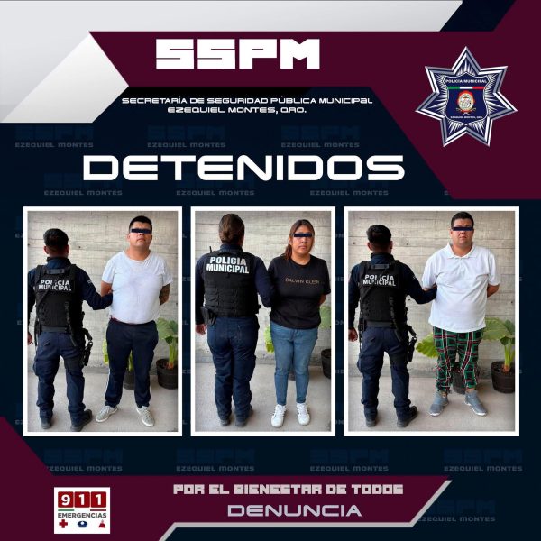 🚔⚠️ Detienen en Ezequiel Montes a tres personas&hellip;