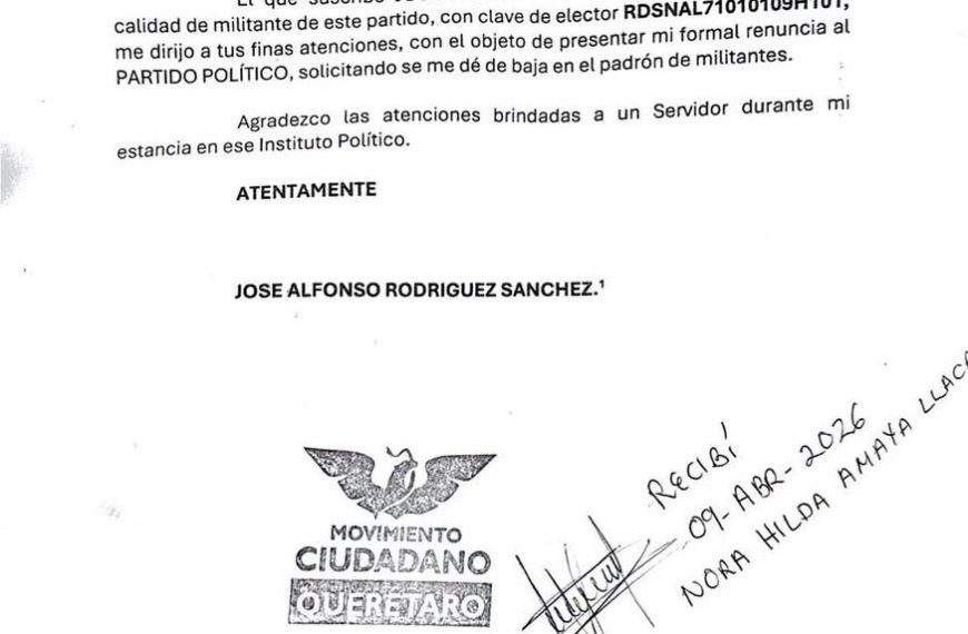 🟠⚠️ Movimiento Ciudadano pierde otro perfil en Querétaro:&hellip;